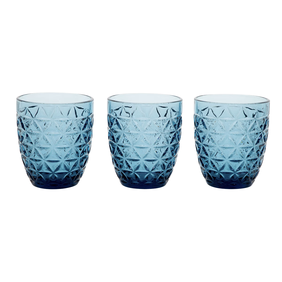 Set 3 bicchieri Margot blu 300 cc